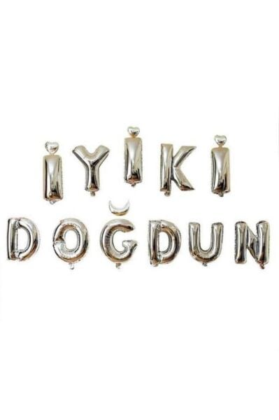 İYİKİ DOĞDUN GÜMÜŞ FOLYO BALON YAZI