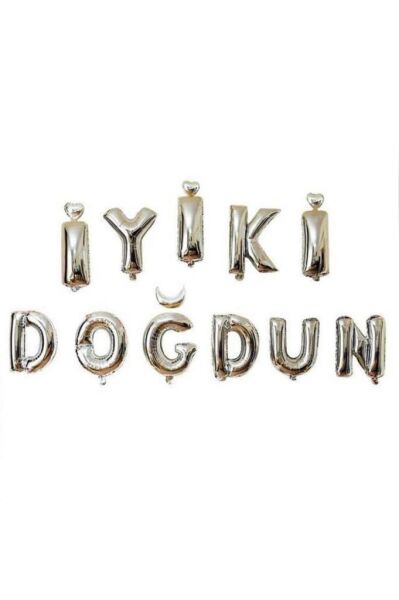 İyi ki Doğdun Gümüş Folyo Balon Yazı