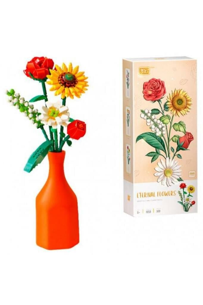 LOZ 1659 İnşaat Seti Ebedi Çiçekler: Ayçiçeği Buketi (Mini Parçalar) 568 pcs
