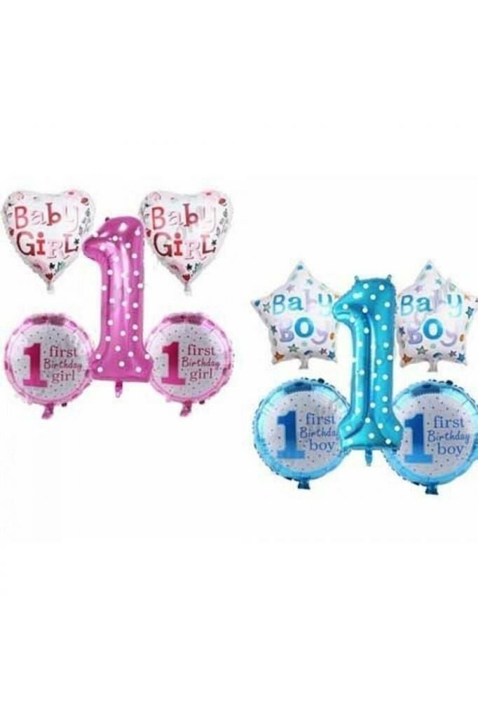 Happy Birthday 1 Yaş Folyo Balon Set Mavi