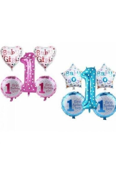 Happy Birthday 1 Yaş Folyo Balon Set Mavi