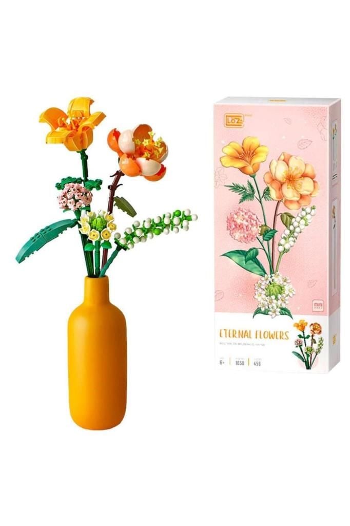 Loz 1658 İnşaat Seti Ebedi Çiçekler: Portakal Buketi 456 PCS (mini parçalar)