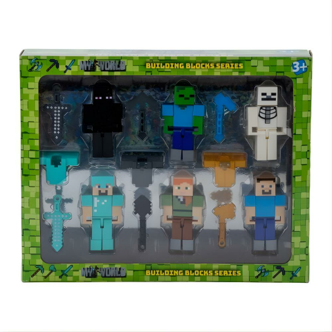 6 lı Oyuncak Set My World Minecraft Karakter