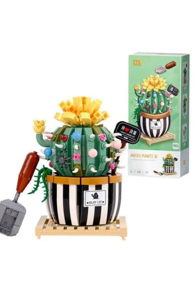 Loz 1246 Saksıda Çiçekli Kaktüs Seti Kutlama Hediyesi 721 Pcs