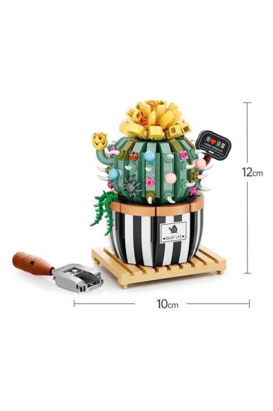 Loz 1246 Saksıda Çiçekli Kaktüs Seti Kutlama Hediyesi 721 Pcs