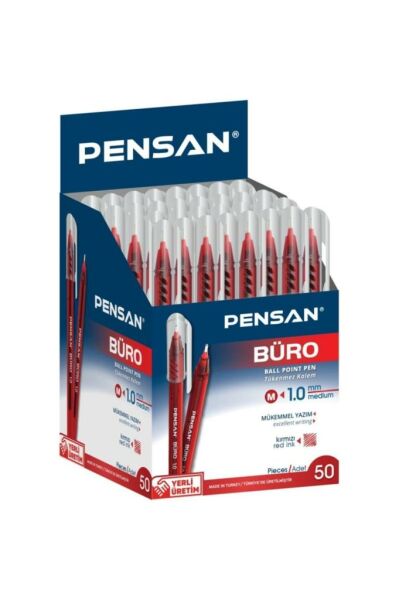 Büro 1 adet Tükenmez Kalem Kırmızı