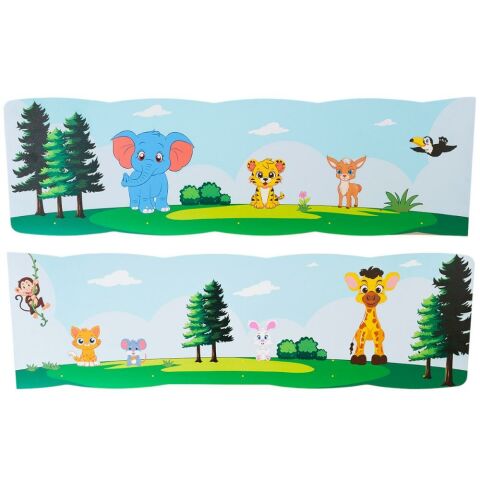 Safari Temalı Ahşap Anaokulu Kreş Askılık