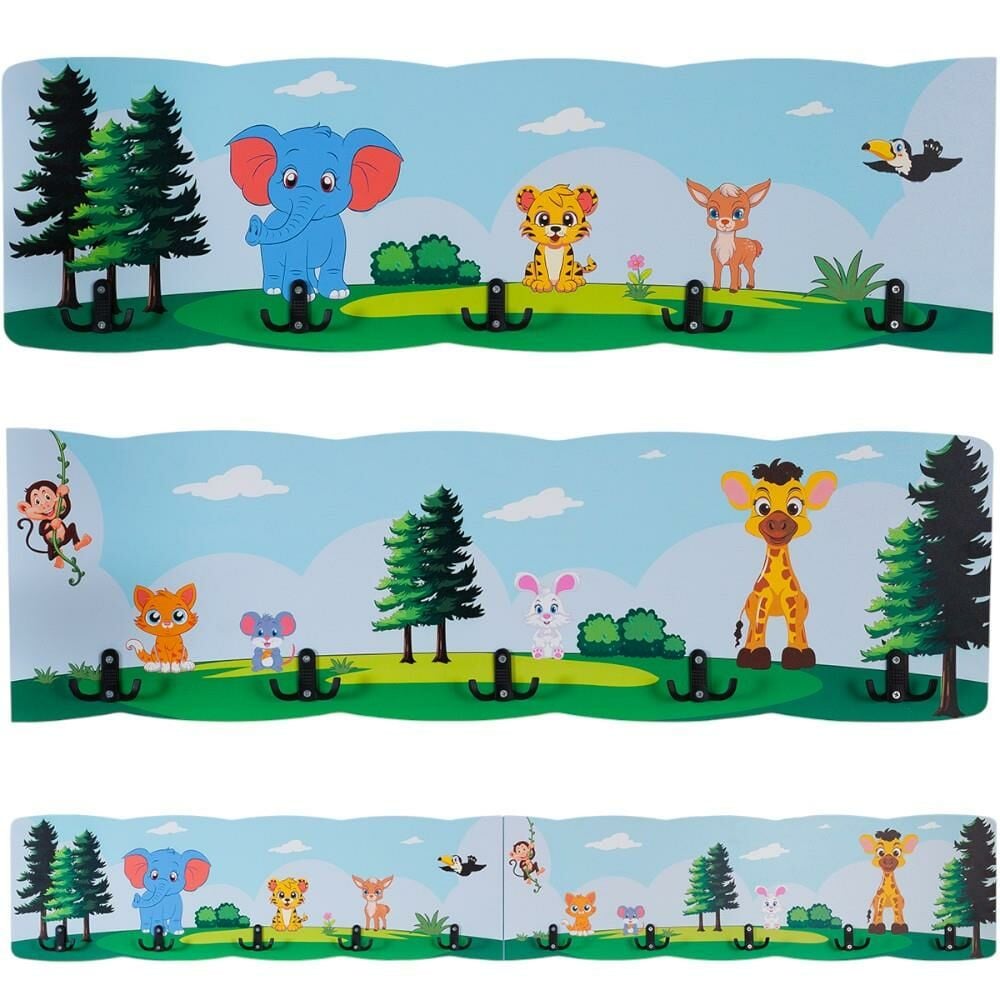 Safari Temalı Ahşap Anaokulu Kreş Askılık