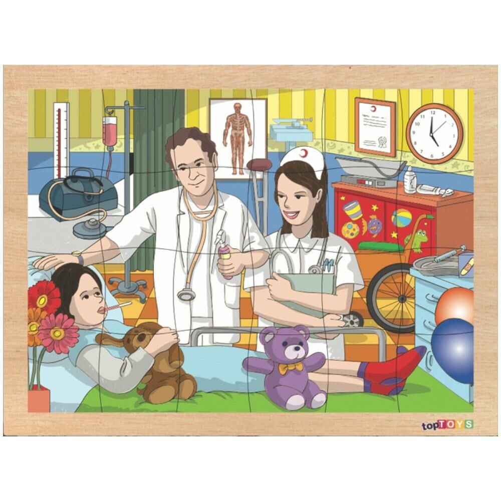 Hastane Ahşap Puzzle 24 Parça