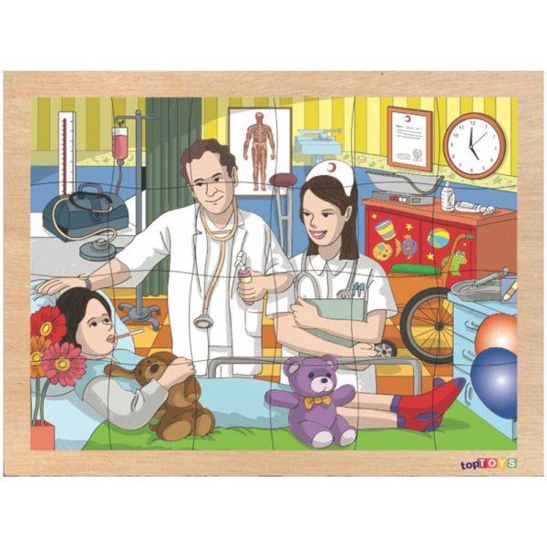 Hastane Ahşap Puzzle 24 Parça