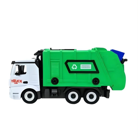 RC Sök-Tak Çöp Kamyonu – USB Şarjlı 1:18 Mühendislik Oyuncak + 2.4 GHz Uzaktan Kumandalı