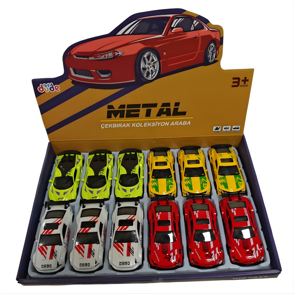 1:43 Çek Bırak Metal Araba Display
