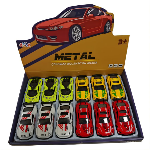 1:43 Çek Bırak Metal Araba Display