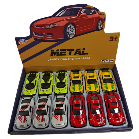 1:43 Çek Bırak Metal Araba Display