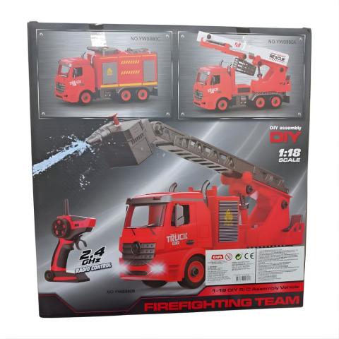 Işıklı Uzaktan Kumandalı Sök Tak İtfaiye Aracı 1:18