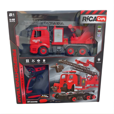 Işıklı Uzaktan Kumandalı Sök Tak İtfaiye Aracı 1:18