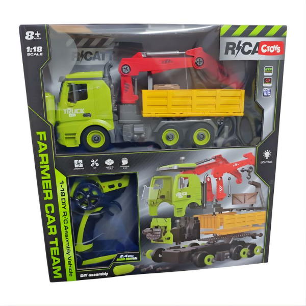 Işıklı Uzaktan Kumandalı Sök Tak Vinç Kamyon 1:18