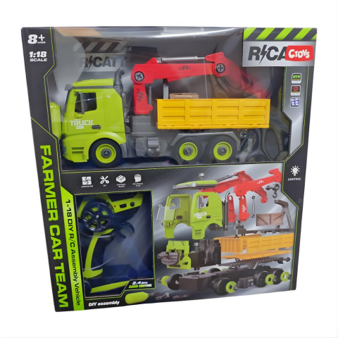 Işıklı Uzaktan Kumandalı Sök Tak Vinç Kamyon 1:18