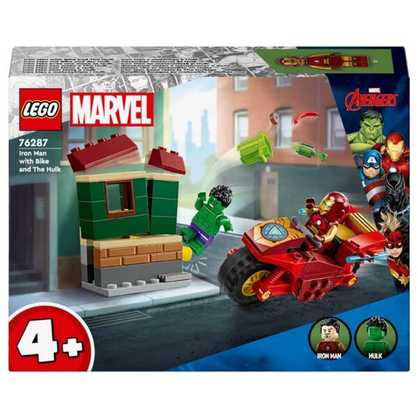 LEGO® Marvel Motosikletli Iron Man ve Hulk 76287 - 4 Yaş ve Üzeri Süper Kahraman Sevenler İçin Avengers Minifigürleri İçeren Yaratıcı Oyuncak Yapım Seti (68 Parça) 4