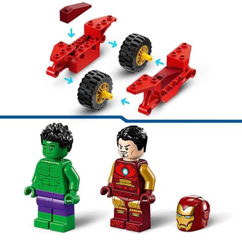 LEGO® Marvel Motosikletli Iron Man ve Hulk 76287 - 4 Yaş ve Üzeri Süper Kahraman Sevenler İçin Avengers Minifigürleri İçeren Yaratıcı Oyuncak Yapım Seti (68 Parça) 4