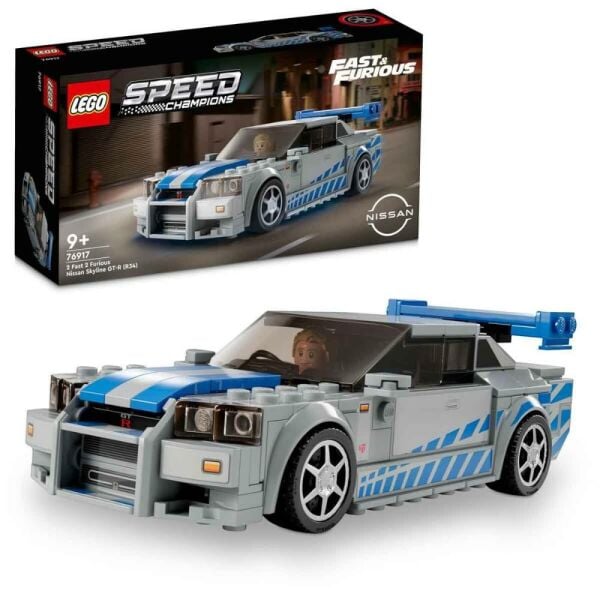 LEGO® Speed Champions Daha Hızlı Daha Öfkeli Nissan Skyline GT-R (R34) 76917 - 9 Yaş ve Üzeri Çocuklar için Yarış Arabası Modeli İçeren Koleksiyonluk ve Sergilenebilir Yaratıcı Oyuncak Model Yapım Seti (319 Parça) 4