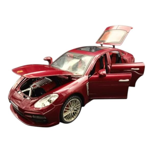 Metal Model Araba 5517, 1:18 Ölçekli Kapılar Bagaj Kaput Açılır Özellikli Sesli Ön Farları Işıklı Porsche Panamera