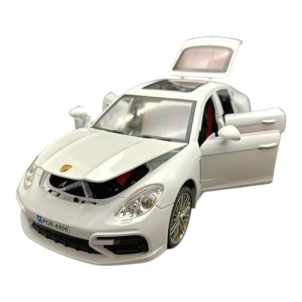 Metal Model Araba 5517, 1:18 Ölçekli Kapılar Bagaj Kaput Açılır Özellikli Sesli Ön Farları Işıklı Porsche Panamera