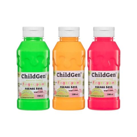 ChildGen Süper Yıkanabilir 3'lü Parmak Boya Neon Set (3X350ML)