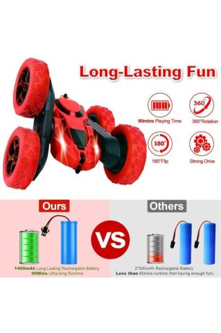 Oyuncak Uzaktan Kumandalı Takla Atan Araba 360 Derece Döner Full Fonksiyonlu Süper Hız Çocuk Oyuncak