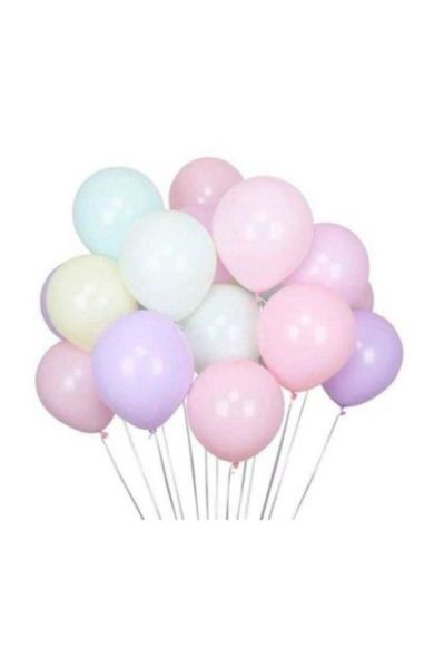 Balon Pastel Renkli Karışık 12 Inç Makaron (100 Lü Paket)