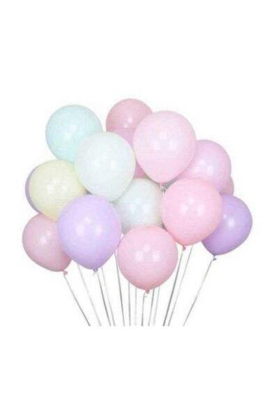 Balon Pastel Renkli Karışık 12 Inç Makaron (100 Lü Paket)