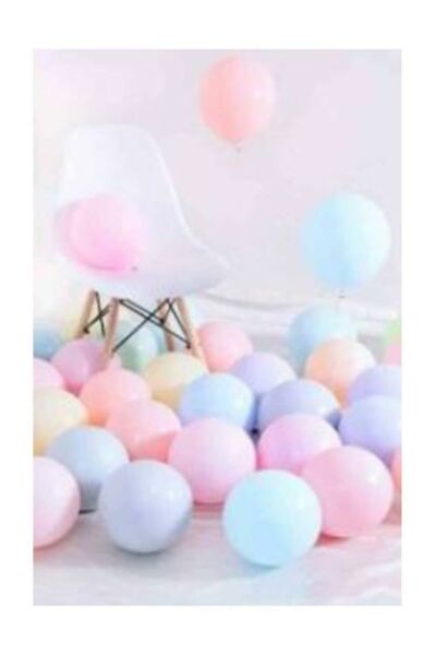 Balon Pastel Renkli Karışık 12 Inç Makaron (100'lü Paket)
