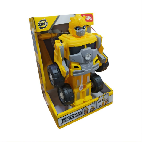 Işıklı ve Sesli Arabaya Dönüşen Robot