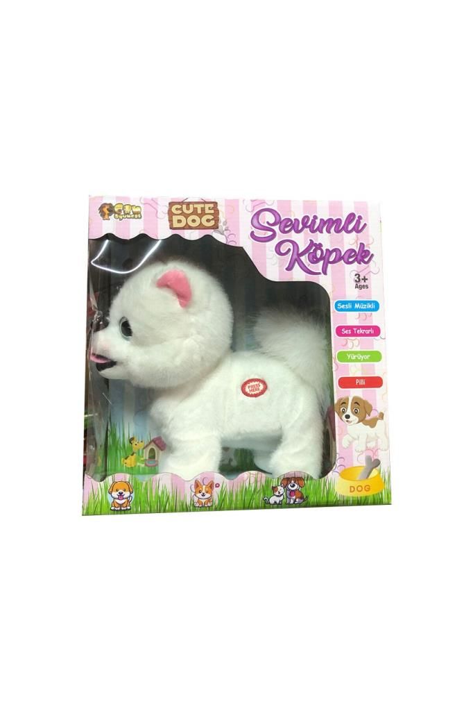 Pilli Sesli Müzikli Yürüyen Ses Tekrarlı Puluş Sevimli Köpek 22 cm