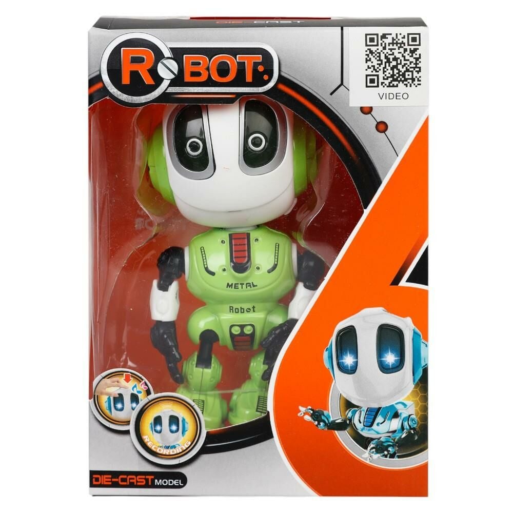 Metal Figür Ses Kaydı Yapabilen Etkileşimli Metal Robot