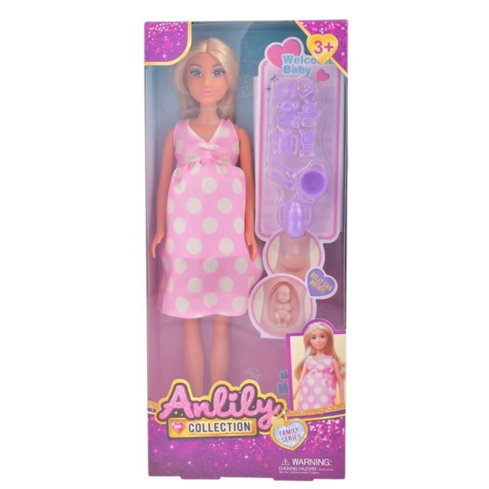 11,5'' Anlily Göbeği Dönebilen Hamile Oyuncak Bebek