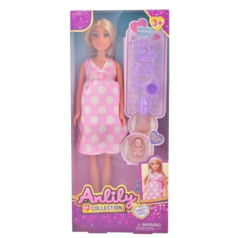 11,5'' Anlily Göbeği Dönebilen Hamile Oyuncak Bebek