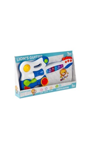 Mini Baby Oyuncak Elektronik Gitar Işıklı Müzikli Mavi +12 Ay