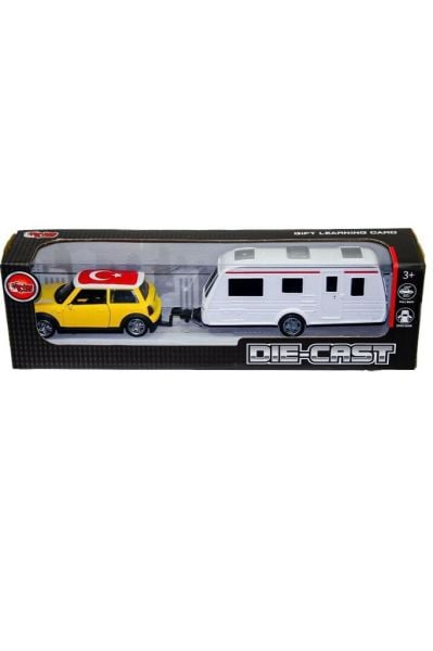 Kutulu Karavan Çeken Die-cast Çek Bırak Mini Araba- Vardem Araba