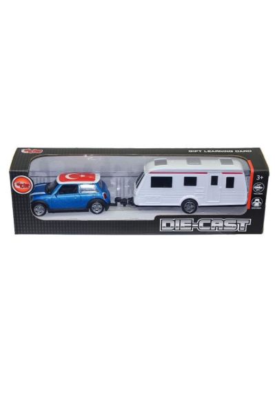 Kutulu Karavan Çeken Die-cast Çek Bırak Mini Araba- Vardem Araba