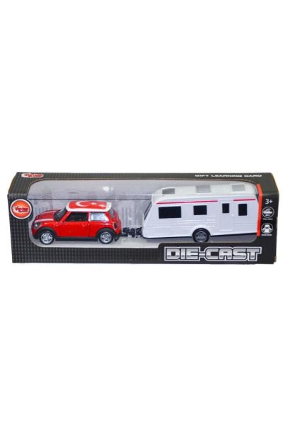 Kutulu Karavan Çeken Die-cast Çek Bırak Mini Araba- Vardem Araba