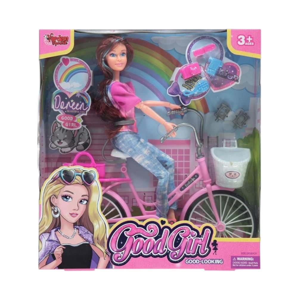 Oyuncak Bisikletli ve Aksesuarlı Bebek