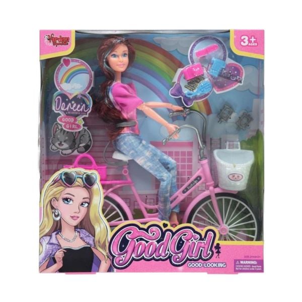 Oyuncak Bisikletli ve Aksesuarlı Bebek