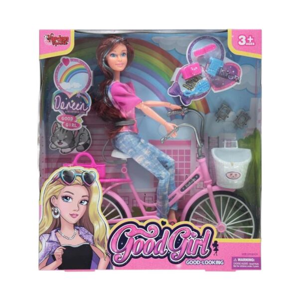 Oyuncak Bisikletli ve Aksesuarlı Bebek