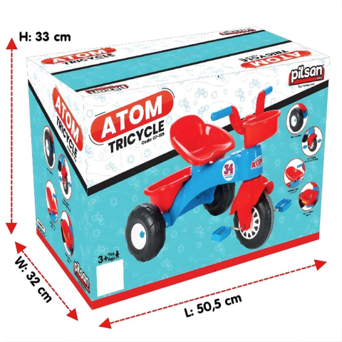 Pilsan Oyuncak Atom Bisiklet Mavi-Kırmızı 07169