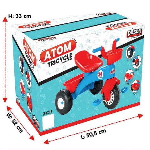 Pilsan Oyuncak Atom Bisiklet Mavi-Kırmızı 07169