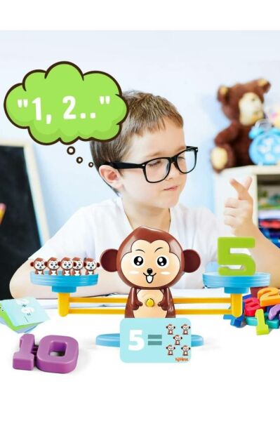 Eğitici Maymun Denge Oyunu, İşlem Kartlı Matematik Öğretici Oyun Seti