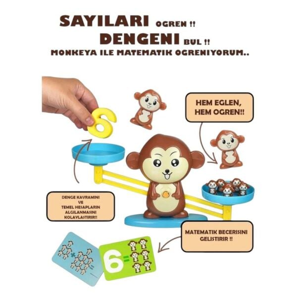 Eğitici Maymun Denge Oyunu, İşlem Kartlı Matematik Öğretici Oyun Seti