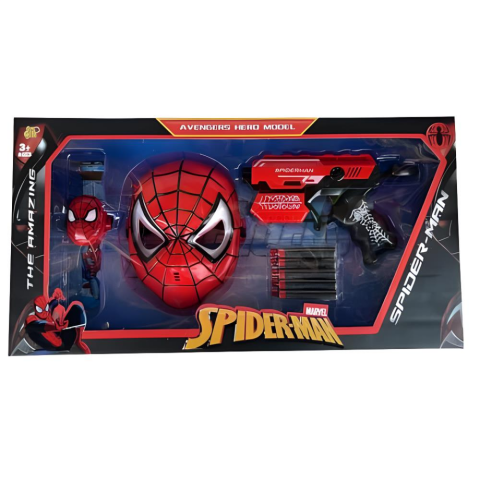 Kutulu Spiderman Maske Silah ve Saat