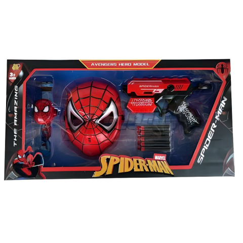 Kutulu Spiderman Maske Silah ve Saat